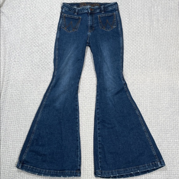 Wrangler Retro High Rise trumpet Flare Jeans  Western Cowgirl Bareback 29x34 - Picture 4 of 16